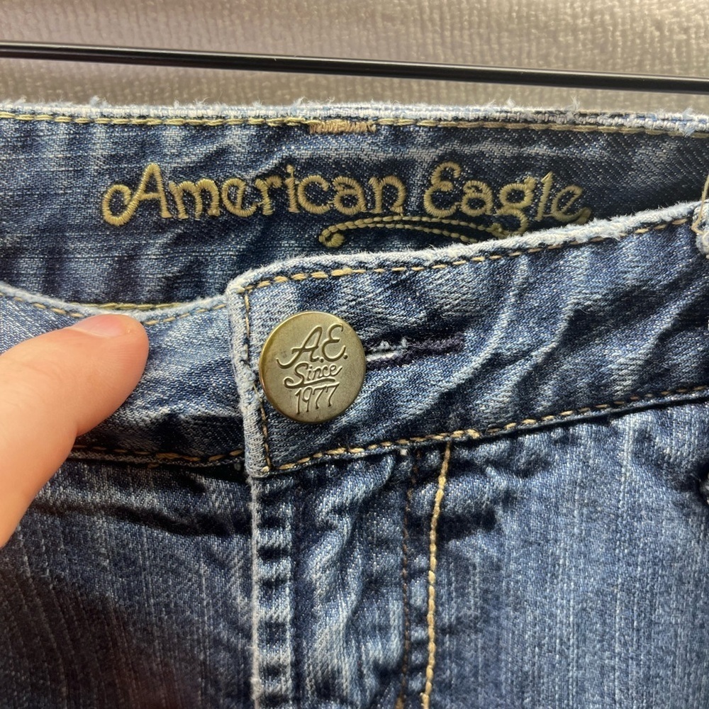 American Eagle Y2K Straight ‘77 Jeans Womens 8 100% cotton Blue Denim Retro 2035 - Picture 2 of 11